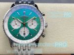 BLS factory Breitling Navitimer Super Clone B01 Chronograph Mint Green Dial Steel Watch 43mm